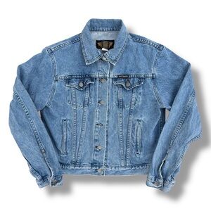 Vintage Harley Davidson 100th Anniversary Denim Trucker Jacket Women’s Large